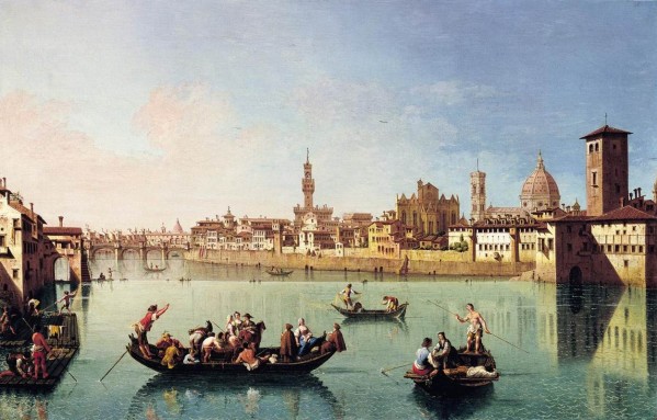 View af the Arno in Florence by Bernardo Bellotto